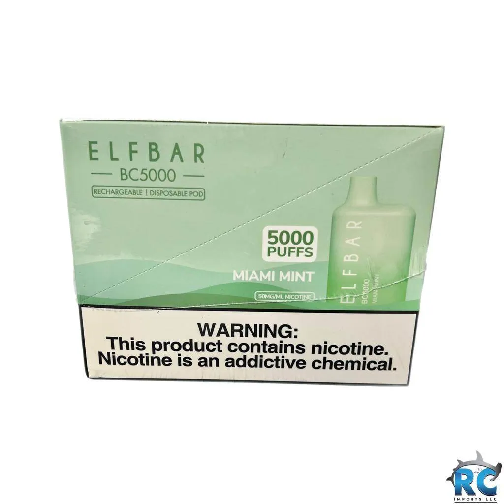 VAPE ELFBAR MIAMI MINT 5,000 PUFFS RC Imports