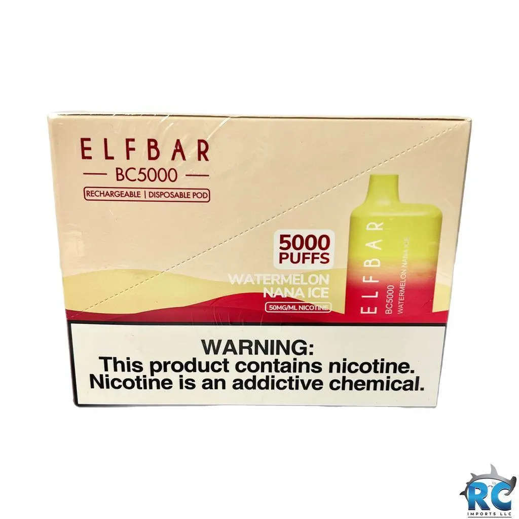 VAPE ELFBAR WATERMELON NANA ICE 5,000 PUFFS RC Imports