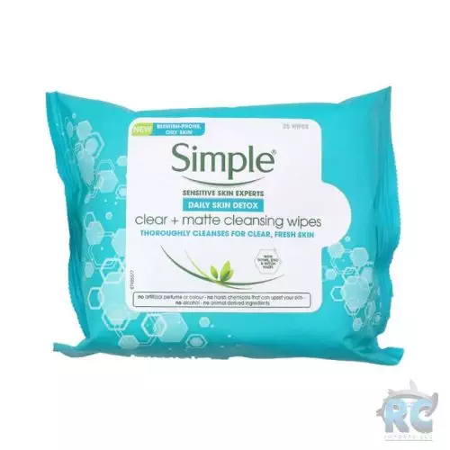 SIMPLE - CLEAR + MATTE CLEANSING WIPES - DAILY SKIN DETOX